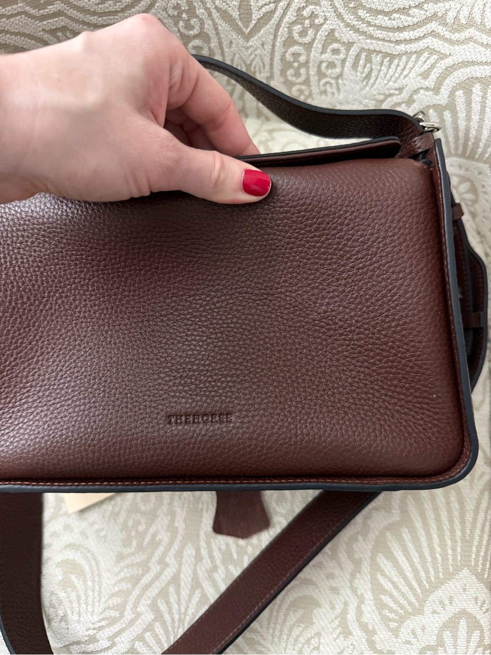 The Horse Clementine Shoulder Bag in Coffee Pebbled Leather - Picture 7 of 13
